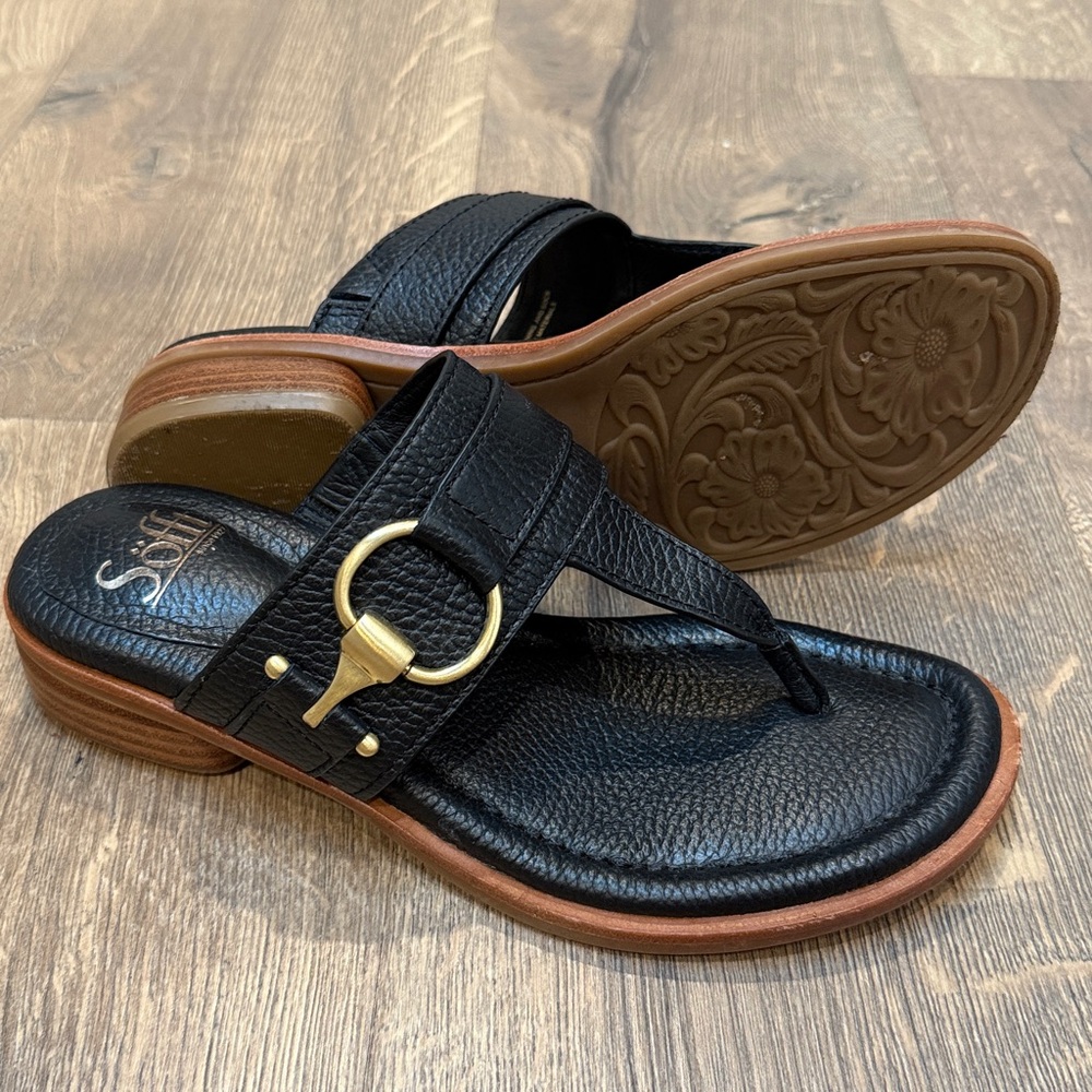 Sofft Fernanda black leather slide sandal size 7 - Picture 6 of 7